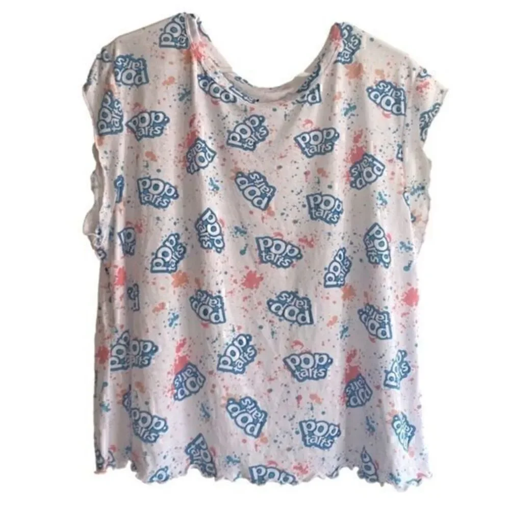 Kellogg’s Pop-Tarts Graphic Sleep Lounge Top Shirt Women’s 2X Pink Blue